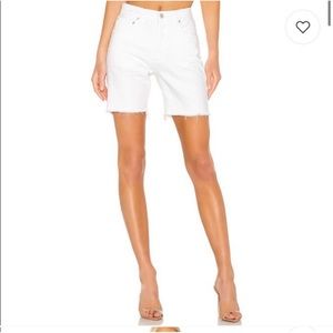 AGOLDE Rumi mid length white denim shorts - size 26